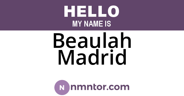 Beaulah Madrid