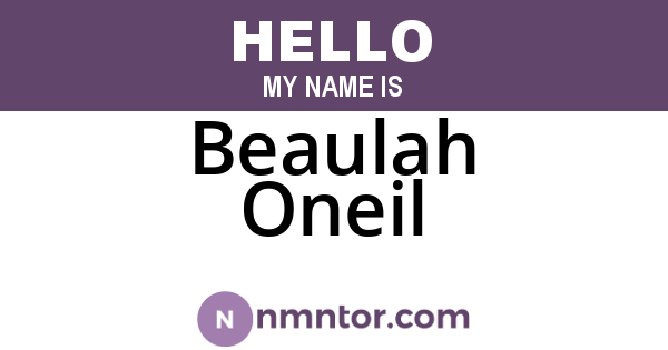 Beaulah Oneil