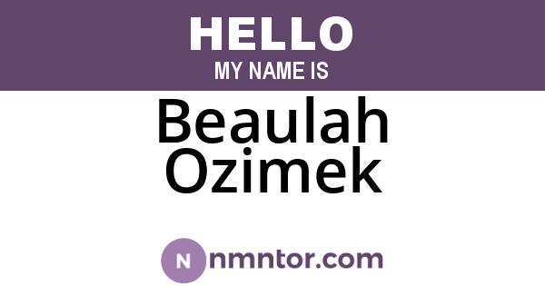 Beaulah Ozimek