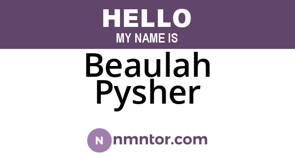 Beaulah Pysher