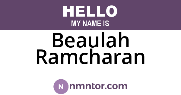 Beaulah Ramcharan