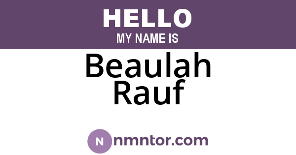 Beaulah Rauf