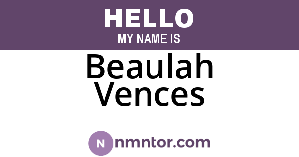 Beaulah Vences