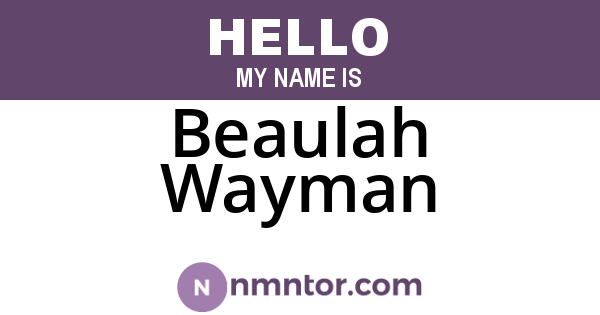 Beaulah Wayman