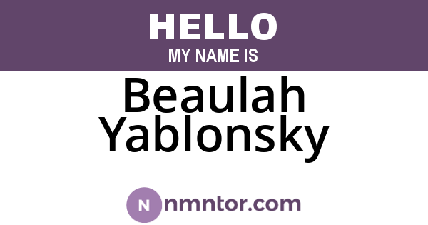 Beaulah Yablonsky