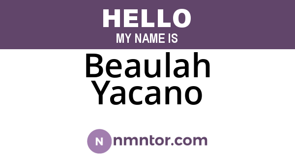 Beaulah Yacano