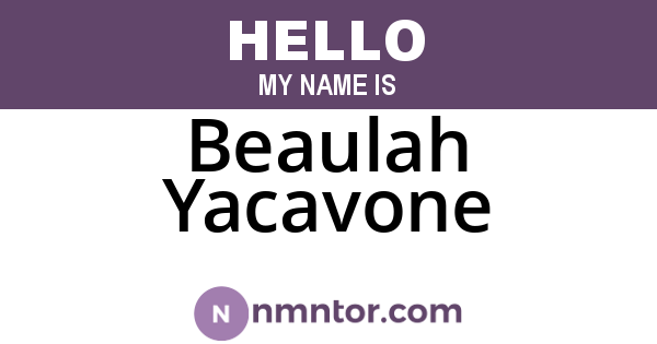 Beaulah Yacavone