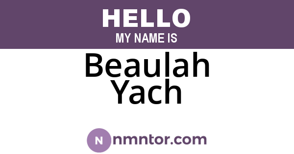 Beaulah Yach