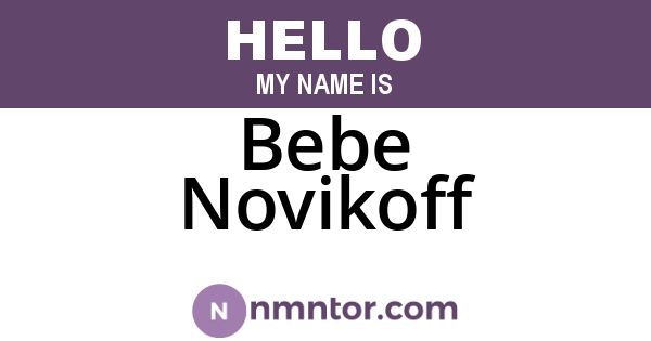 Bebe Novikoff