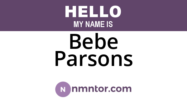 Bebe Parsons