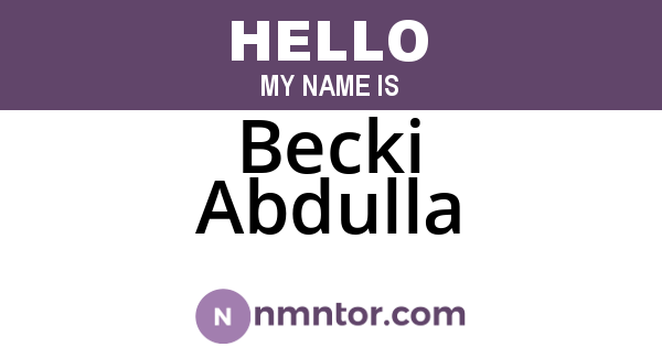 Becki Abdulla