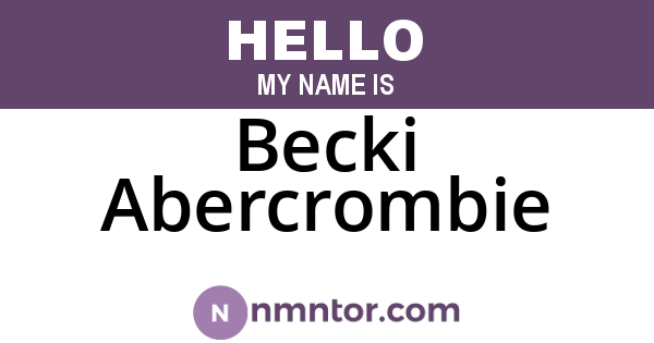 Becki Abercrombie