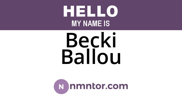 Becki Ballou
