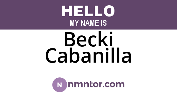 Becki Cabanilla