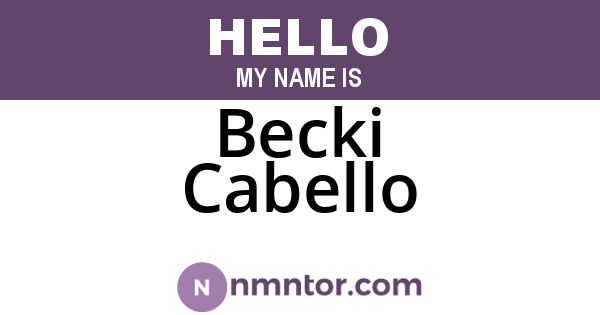 Becki Cabello