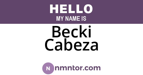 Becki Cabeza