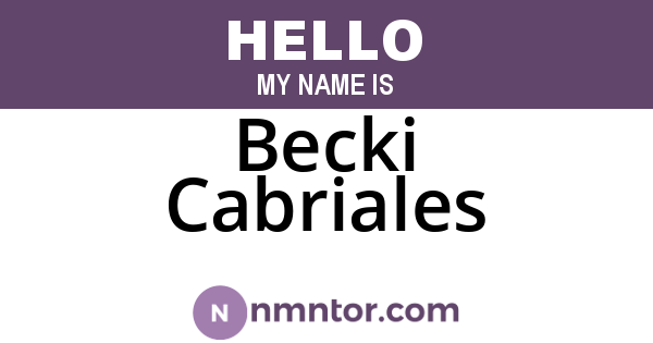 Becki Cabriales