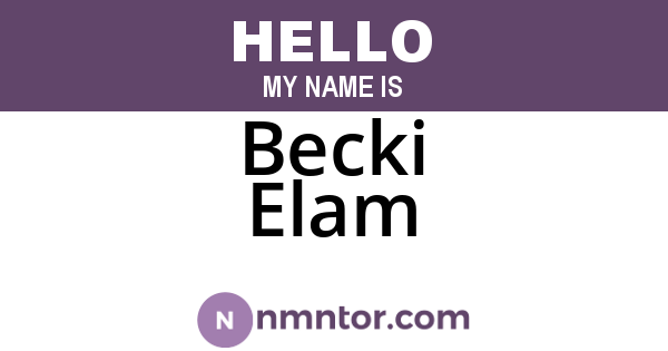 Becki Elam