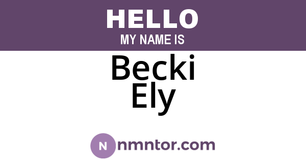 Becki Ely