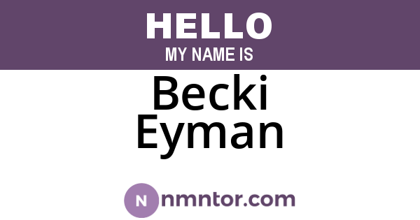 Becki Eyman