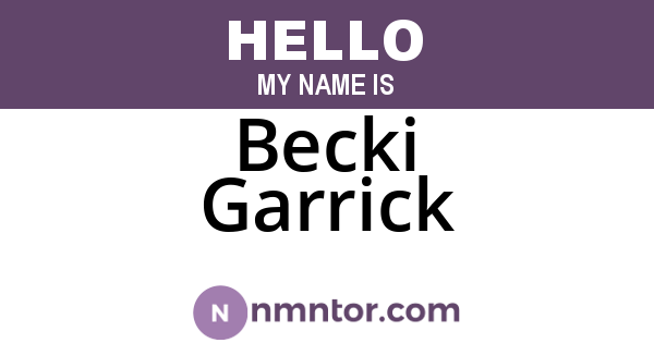 Becki Garrick