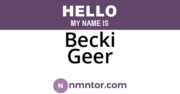 Becki Geer