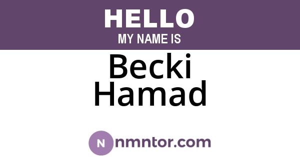 Becki Hamad