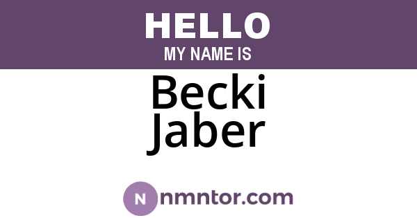 Becki Jaber