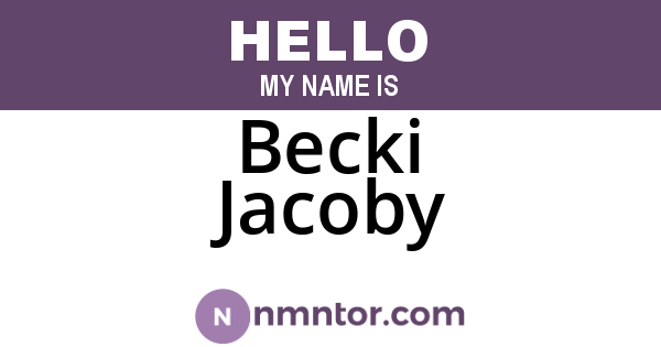 Becki Jacoby