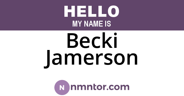 Becki Jamerson