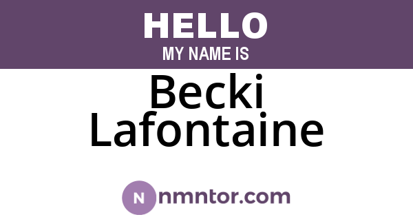 Becki Lafontaine