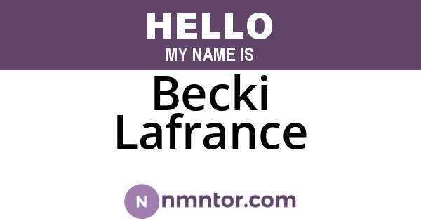 Becki Lafrance