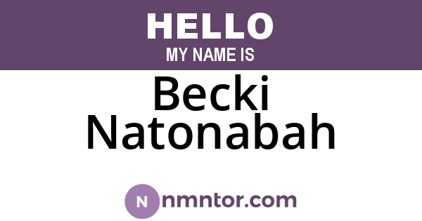 Becki Natonabah