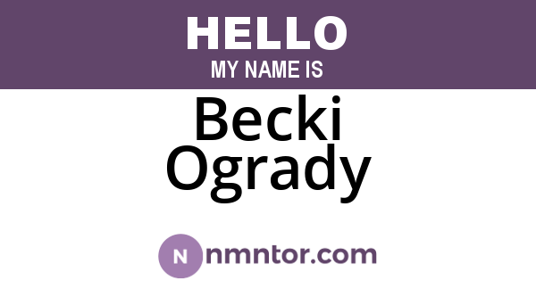 Becki Ogrady