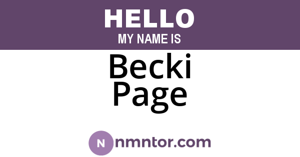 Becki Page