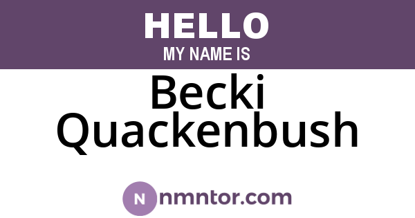 Becki Quackenbush