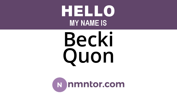 Becki Quon