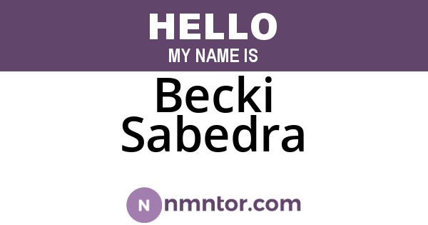 Becki Sabedra