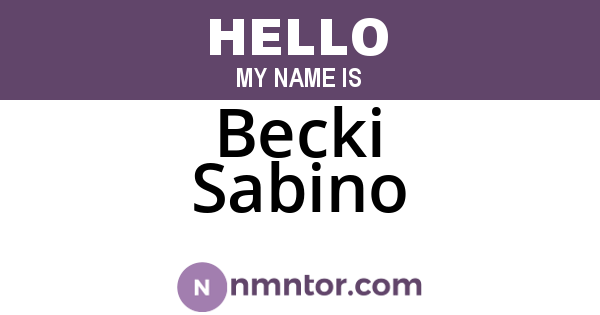 Becki Sabino