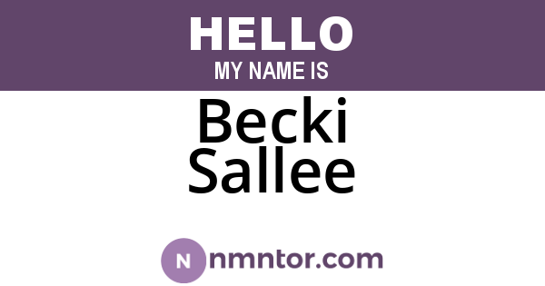 Becki Sallee