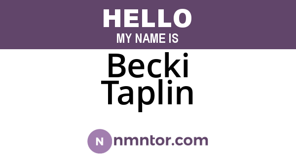Becki Taplin