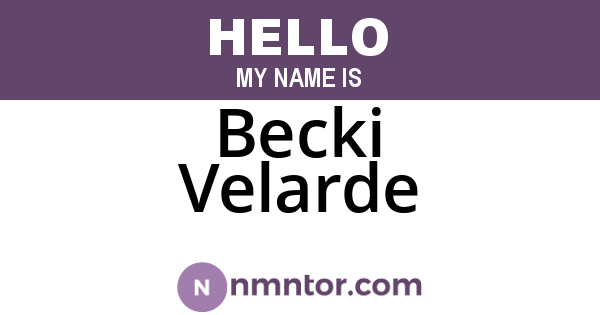 Becki Velarde