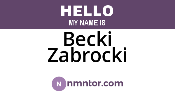 Becki Zabrocki