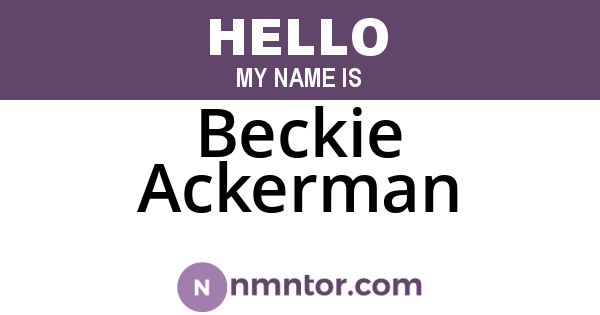 Beckie Ackerman