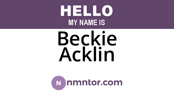 Beckie Acklin