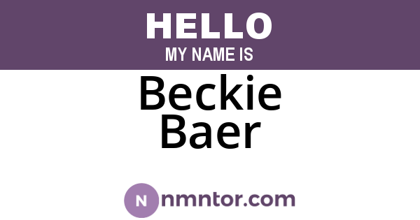 Beckie Baer