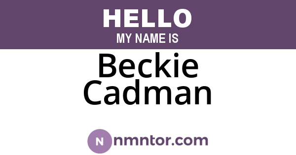 Beckie Cadman