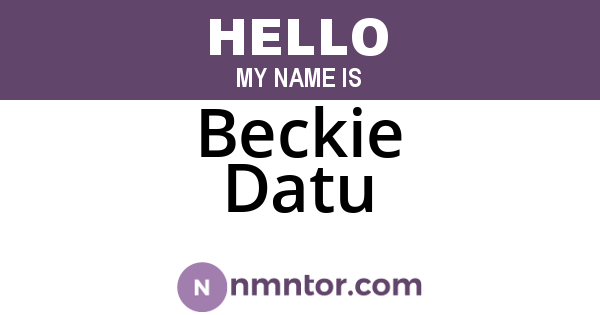 Beckie Datu