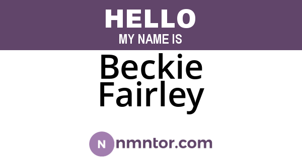 Beckie Fairley