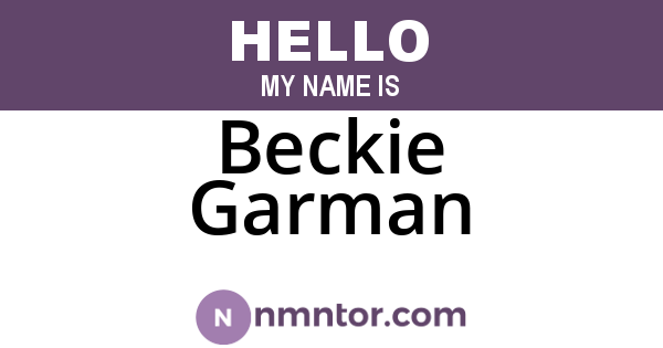 Beckie Garman